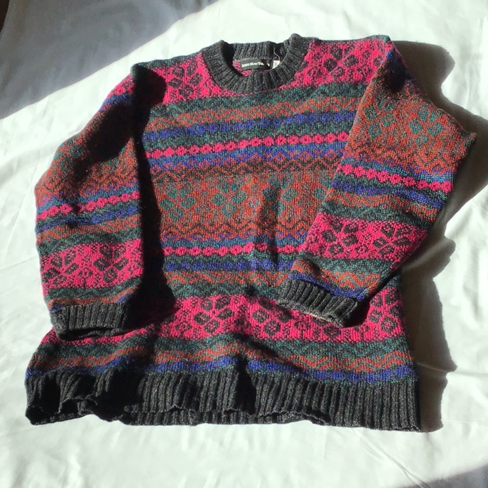 Colorful Shetland wool sweater